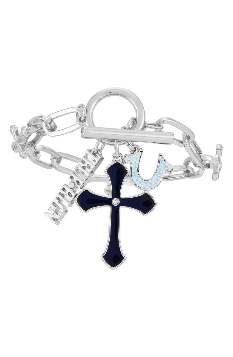 True Religion Assorted Charm Chain Bracelet, Main, color, Silver Tone