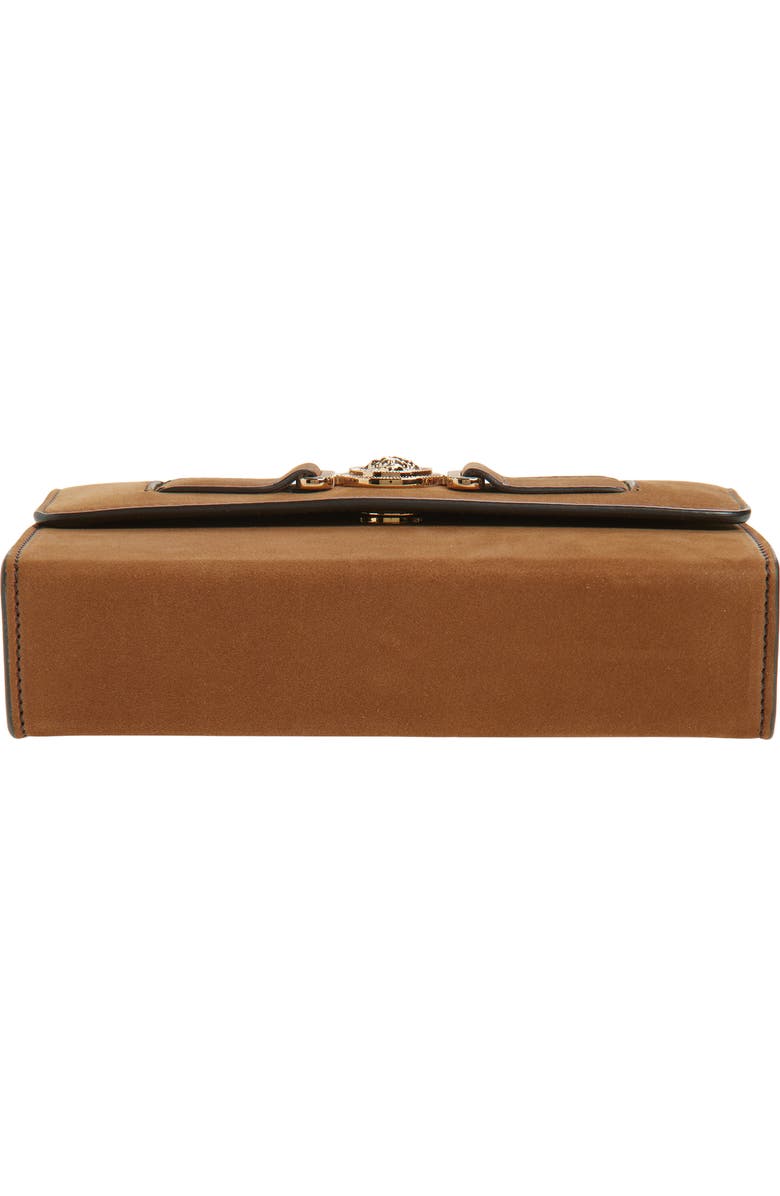 Versace Medusa Leather Crossbody Bag, Alternate, color, Light Brown-Versace Gold