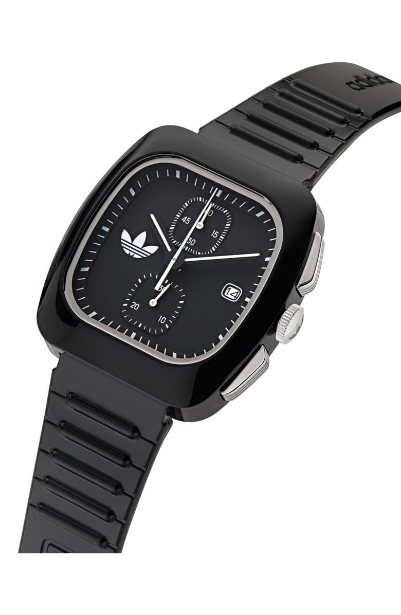 adidas Retro Wave Two Chronograph Bio-Resin Strap Watch, 39mm, Alternate, color, Black
