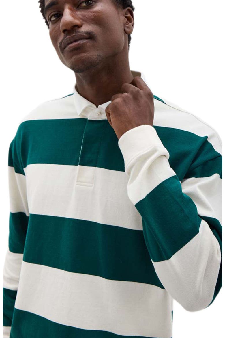 The Rugby Polo, Alternate, color, Rainforest Bone Stripe
