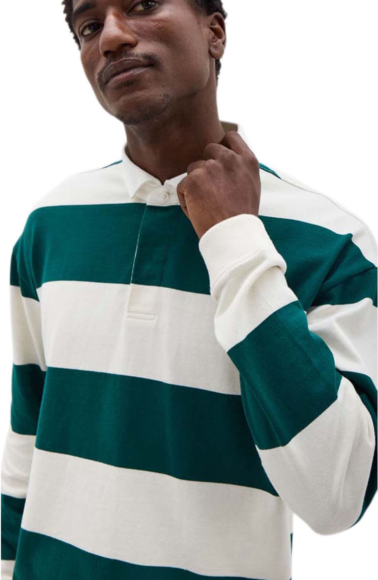 Richer Poorer The Rugby Polo, Alternate, color, Rainforest Bone Stripe