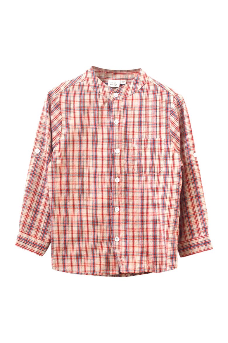 Boys Long Sleeve Check Shirt, Alternate, color, Red and Blue