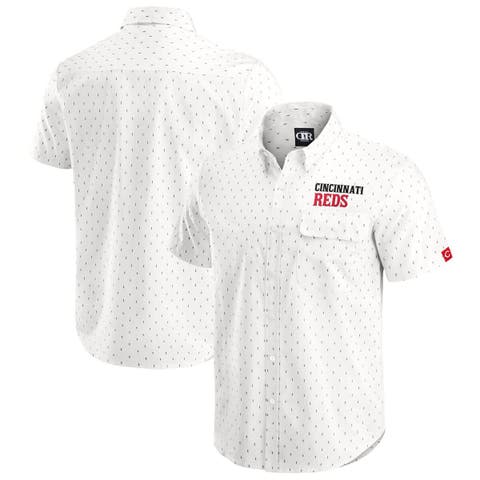 Men's Darius Rucker Collection by Fanatics  Cream Cincinnati Reds Printed Button-Down Top