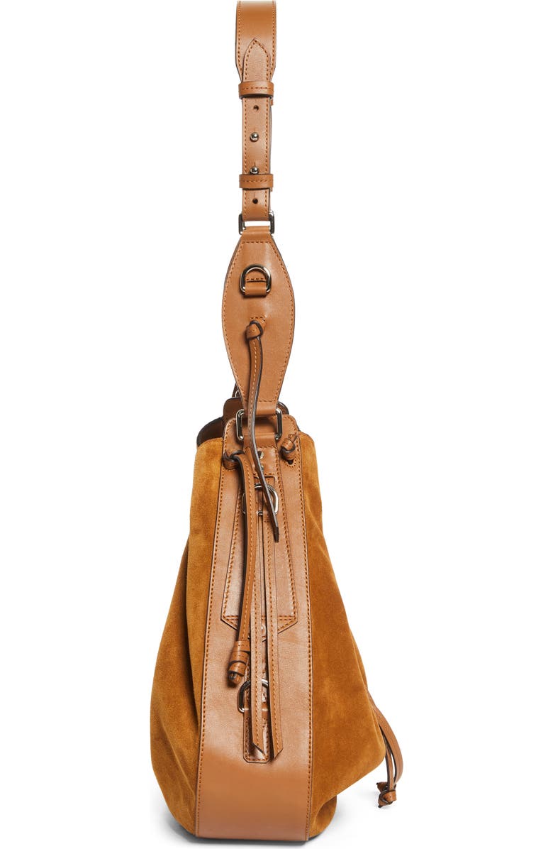 Isabel Marant Bolton Suede Hobo Bag, Alternate, color, Cognac