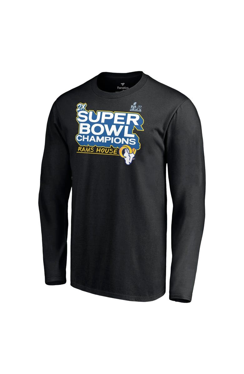 FANATICS Men's Fanatics Branded Black Los Angeles Rams Super Bowl LVI Champions Parade Celebration Long Sleeve T-Shirt, Alternate, color, 