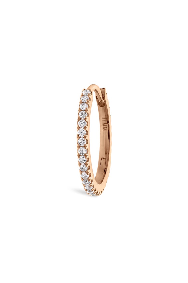 Diamond Eternity Single Clicker Hoop Earring, Main, color, ROSE GOLD