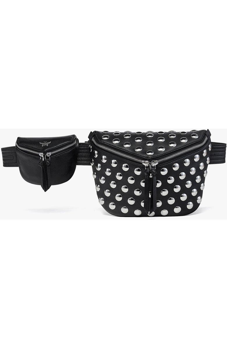 MCM Diamant 3D Belt Bag in Galactic Gala Lamb Leather, Main, color, Black