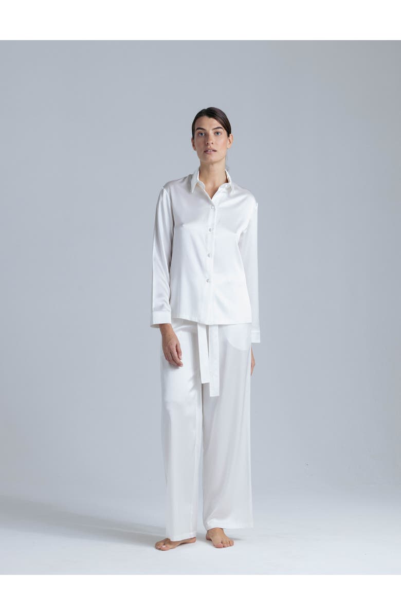 Alas Silk Pajama Pants, Alternate, color, Milk White