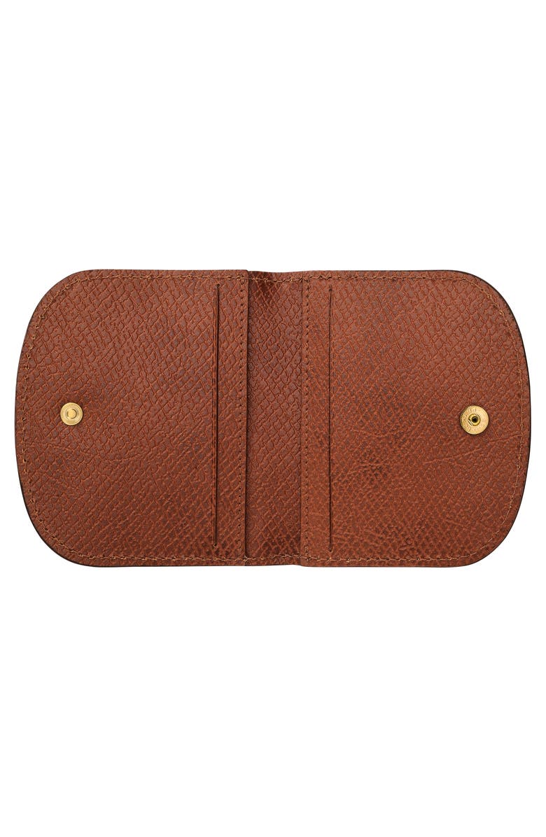 Longchamp Epure Leather Card Case, Alternate, color, Brown