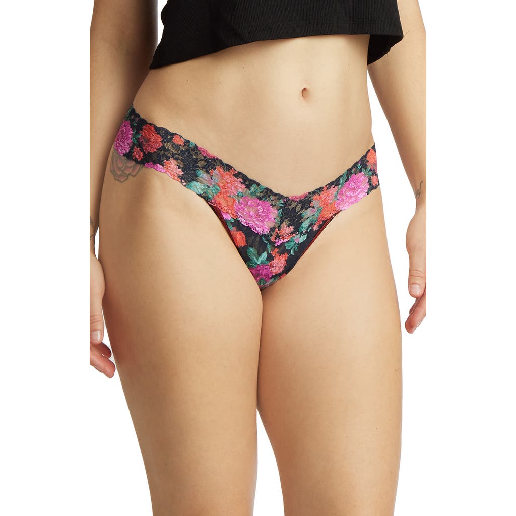 Hanky Panky Print Low Rise Thong In Black