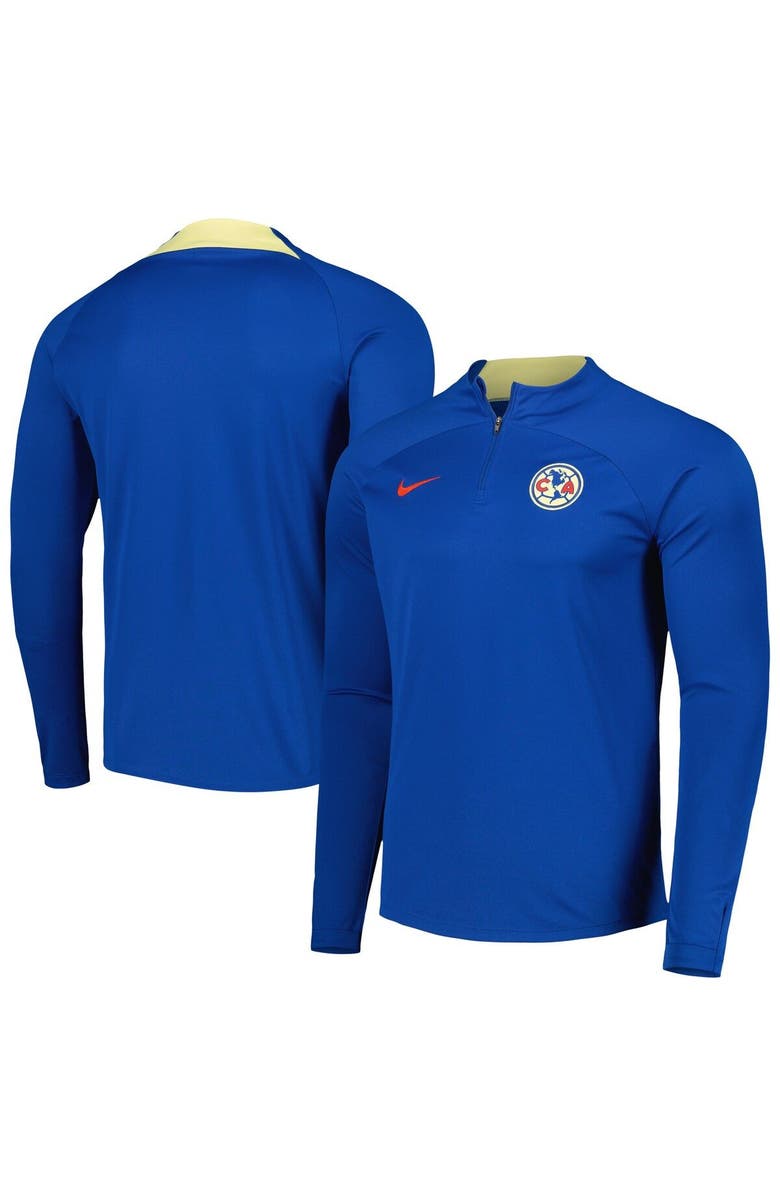 Nike Men's Nike Blue Club America Academy Pro Drill Raglan Quarter-Zip Top, Main, color, Blue