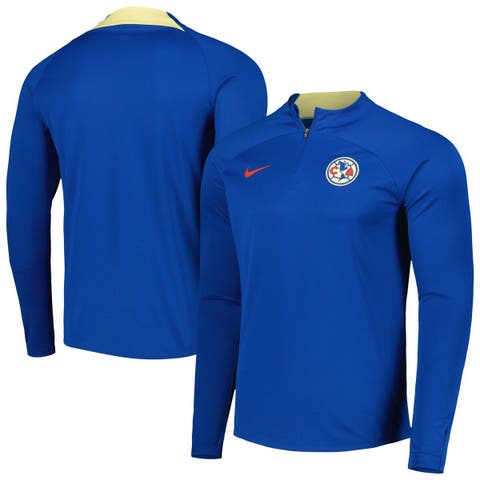 Men
s Nike Blue Club America Academy Pro Drill Raglan Quarter-Zip Top