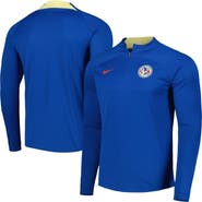 Nike Men's Nike Blue Club America Academy Pro Drill Raglan Quarter-Zip Top