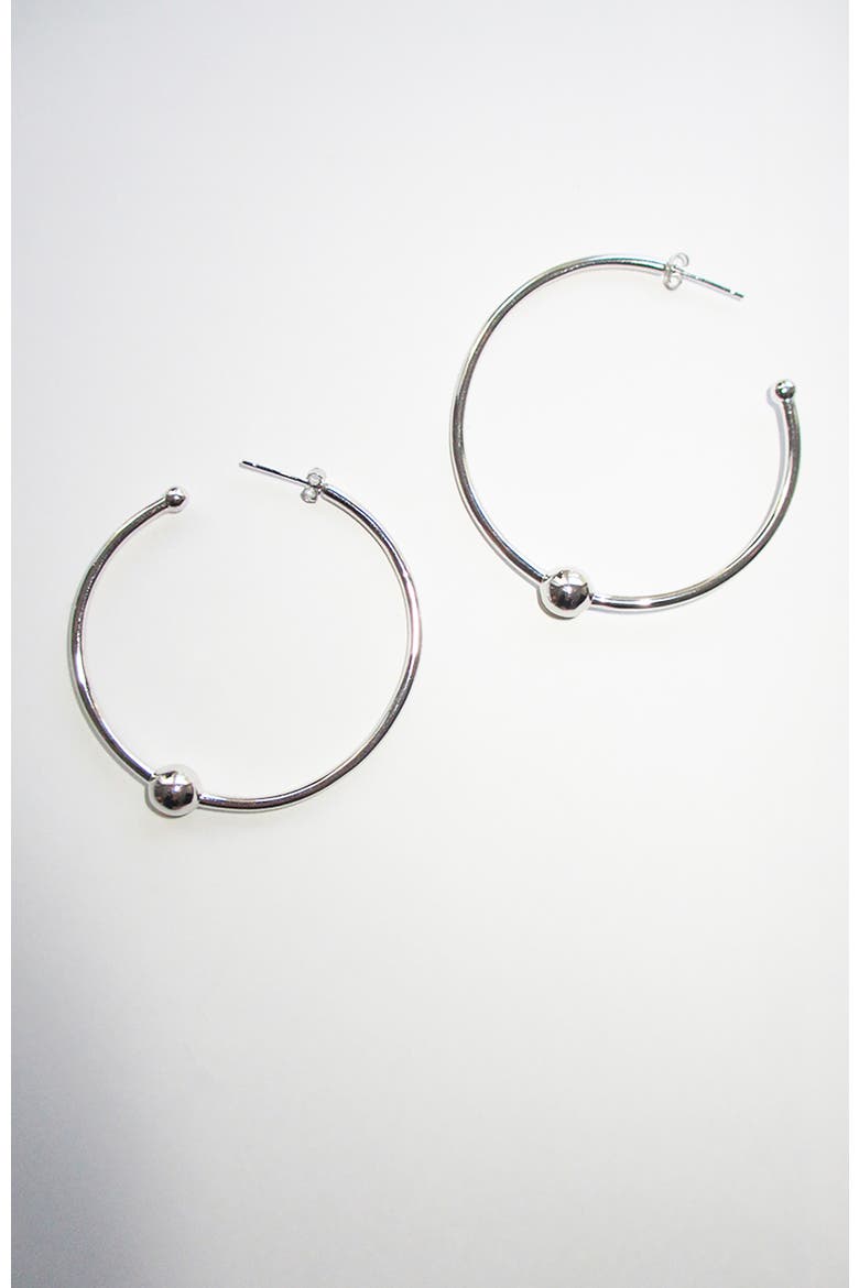 XXL Pierced Hoops, Main, color, Silver