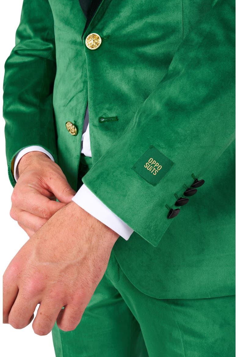 Verdant Green Velvet Tuxedo & Bow Tie Set, Alternate, color, GREEN