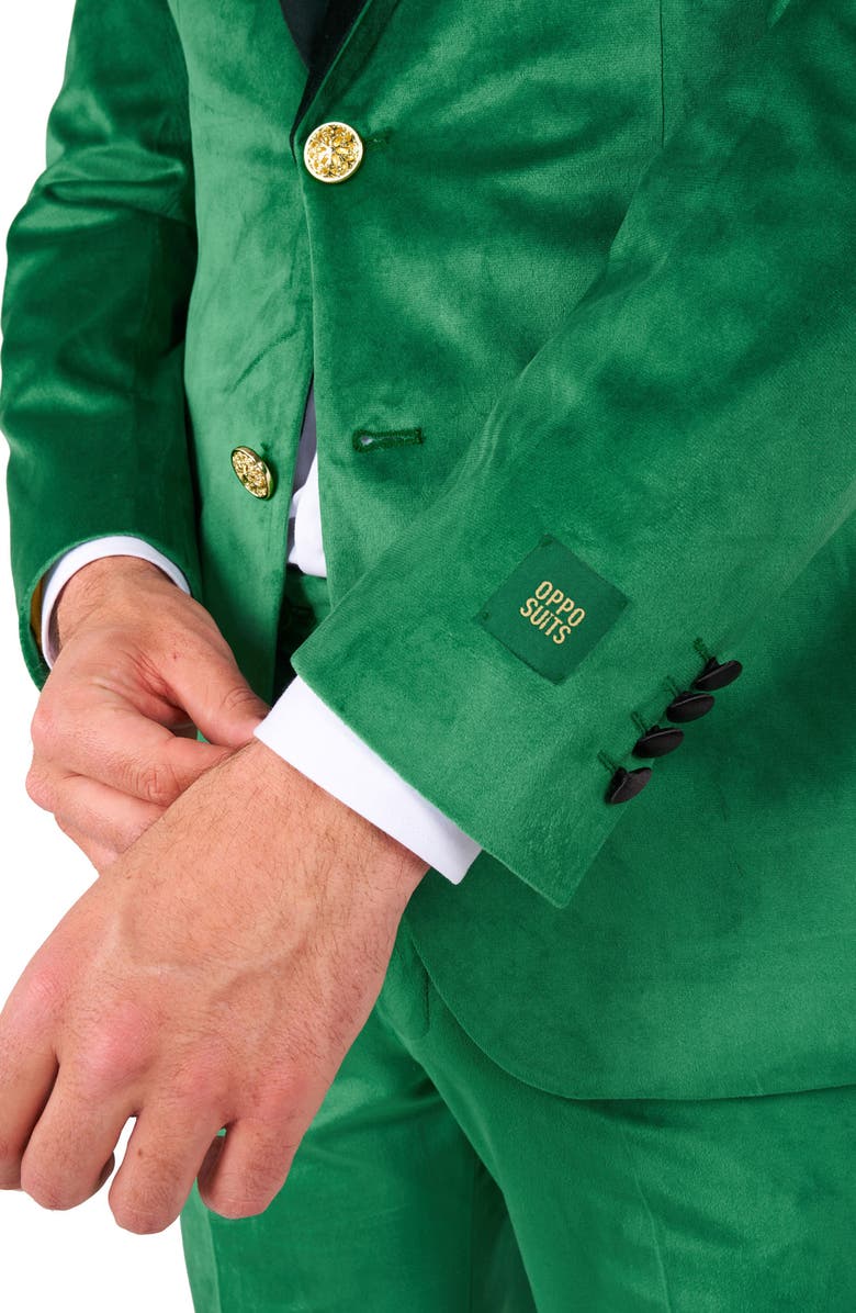 OppoSuits Velvet Verdant Shawl Collar Tuxedo & Bow Tie, Alternate, color, Green