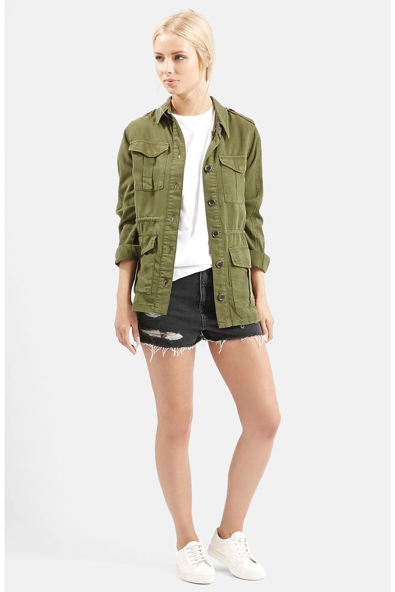 'Elsa' Four Pocket Field Jacket, Alternate, color, OLIVE