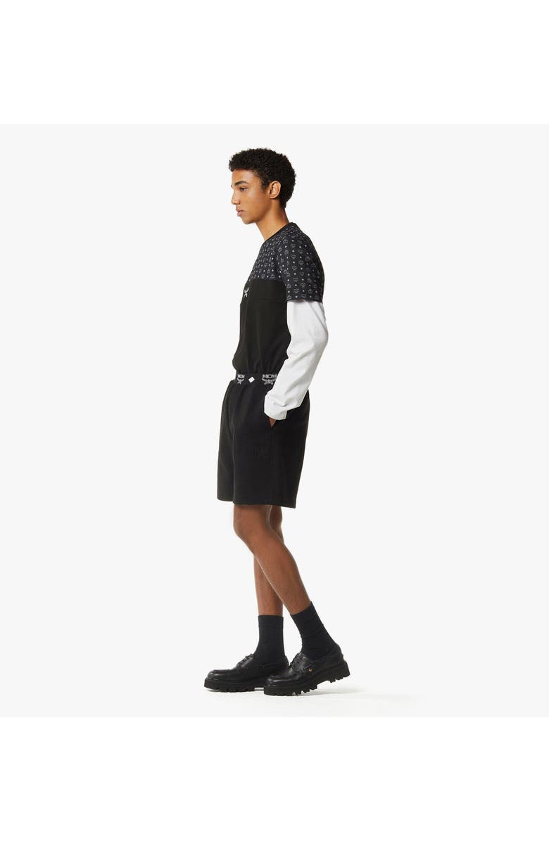 MCM Essential Logo Ponte Shorts, Alternate, color, Black
