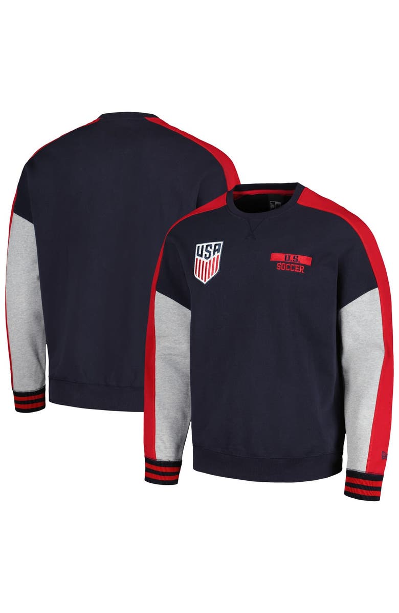5TH AND OCEAN BY NEW ERA Men's 5th & Ocean by New Era Navy USMNT Athleisure Pullover Sweatshirt, Alternate, color, Navy