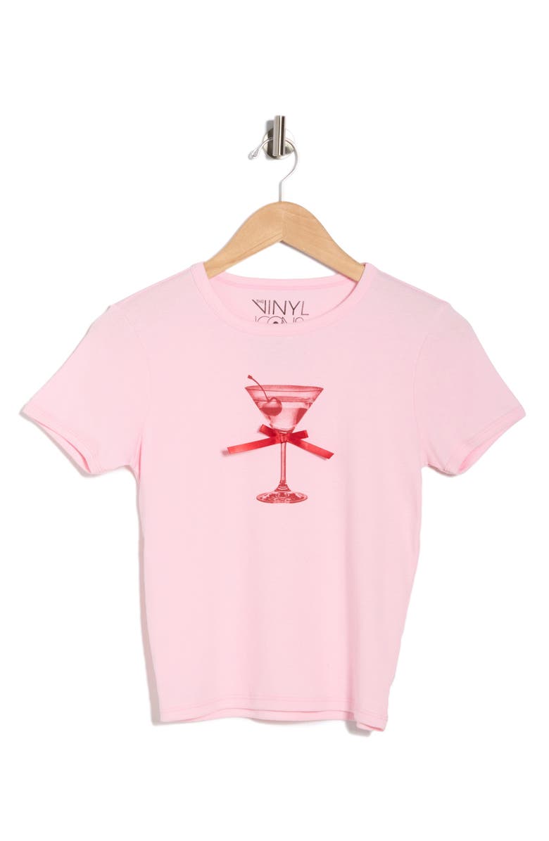 Vinyl Icons Martini Baby T-Shirt, Alternate, color, Pink