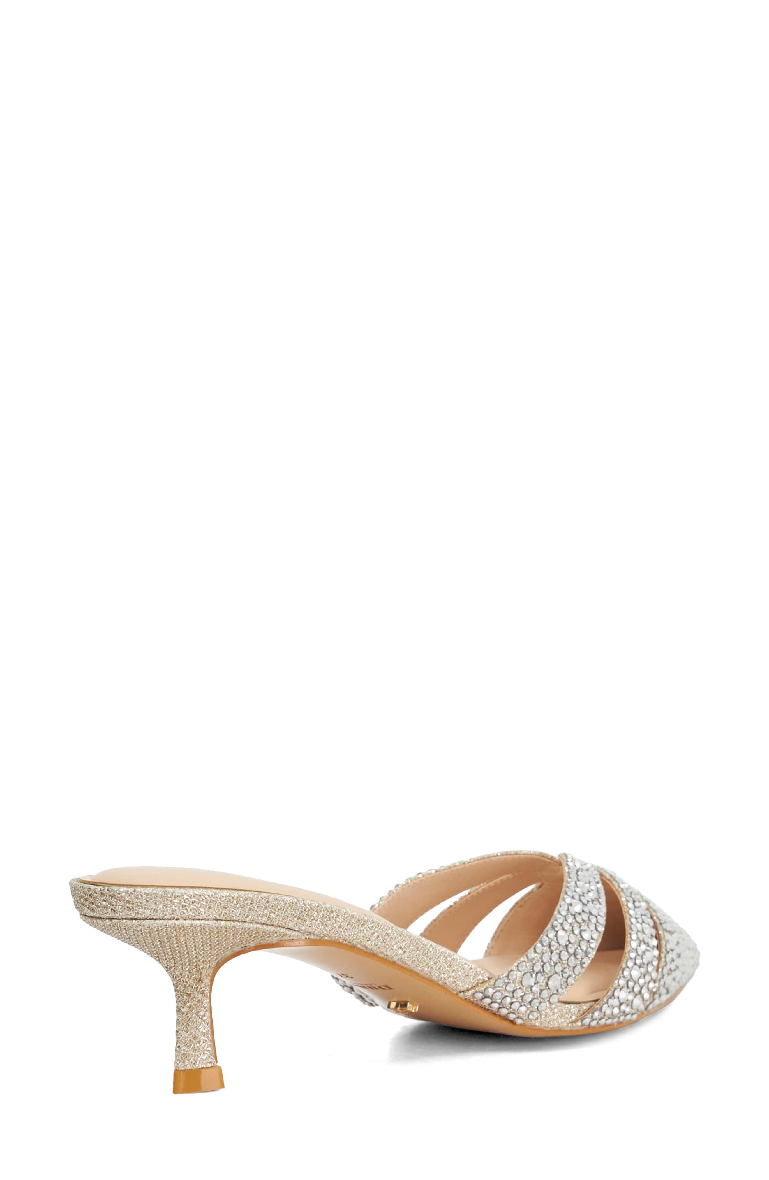 Dune London Calla Pointed Toe Kitten Heel Mule, Alternate, color, Gold