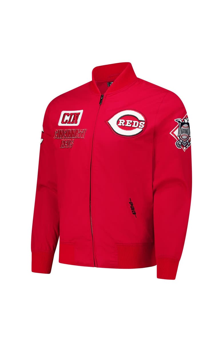 PRO STANDARD Men's Pro Standard Red Cincinnati Reds Area Code Twill Full-Zip Jacket, Alternate, color, Red