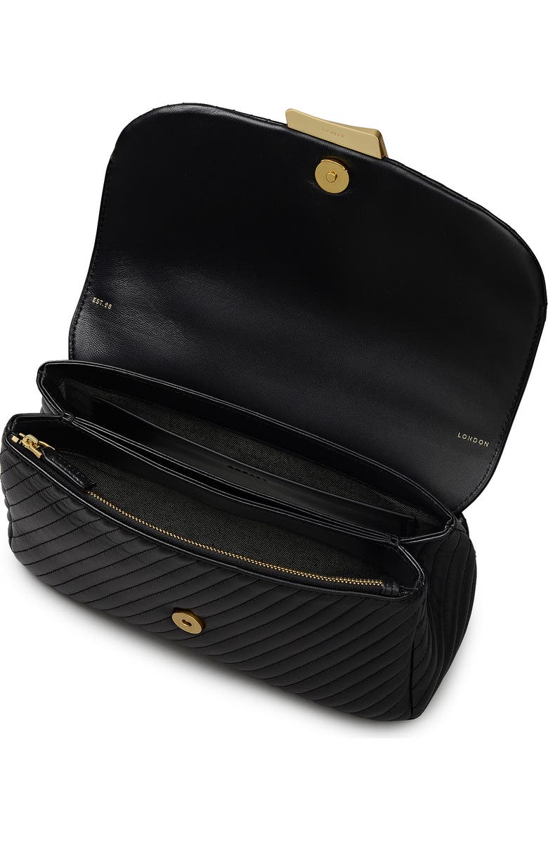 Radley The Belsize - Quilt Medium Flapover Crossbody Bag, Alternate, color, Black