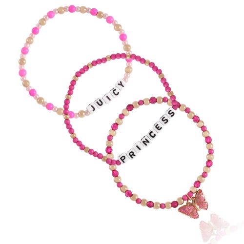 Juicy Couture Kids Kids Beaded Bracelet Set In Pink