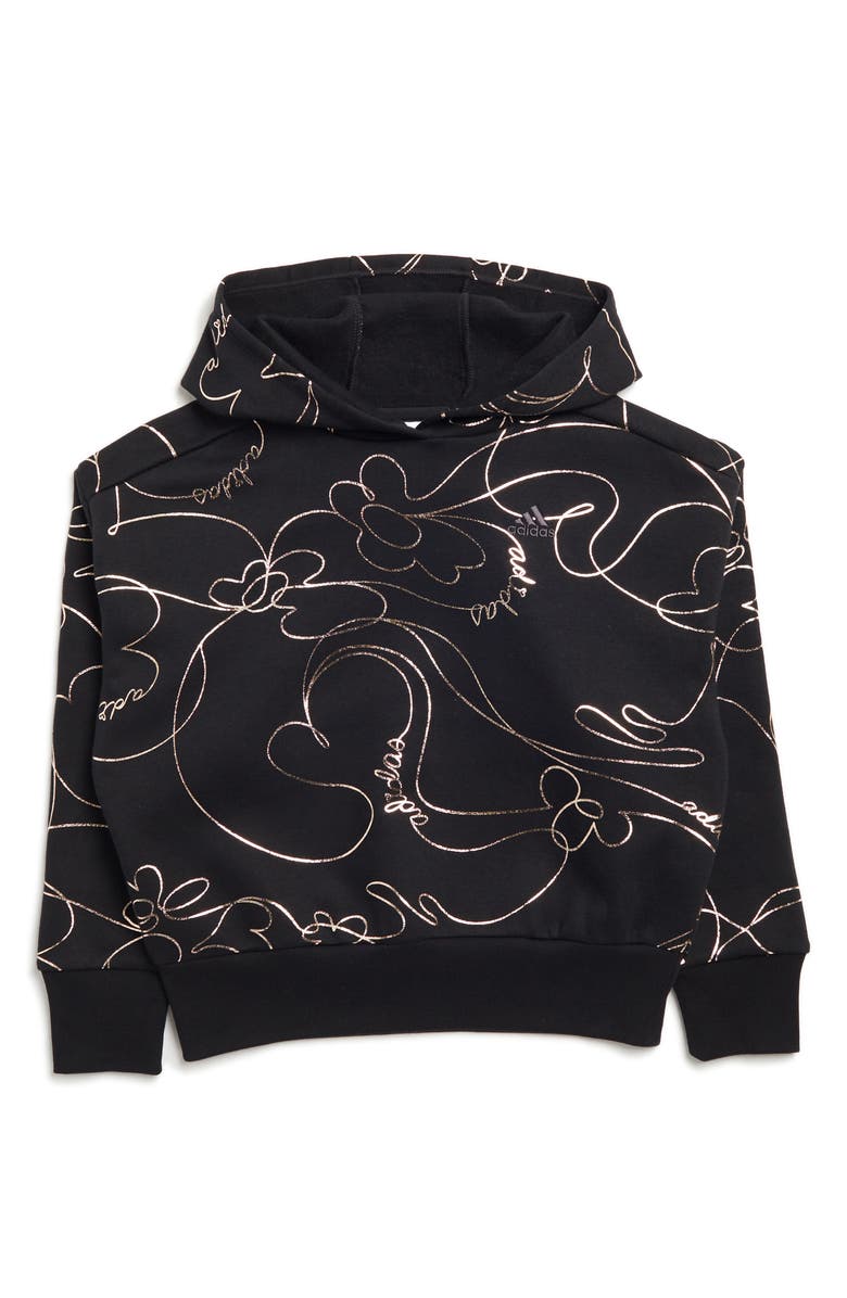 adidas Kids' Script Fleece Hoodie, Main, color, 