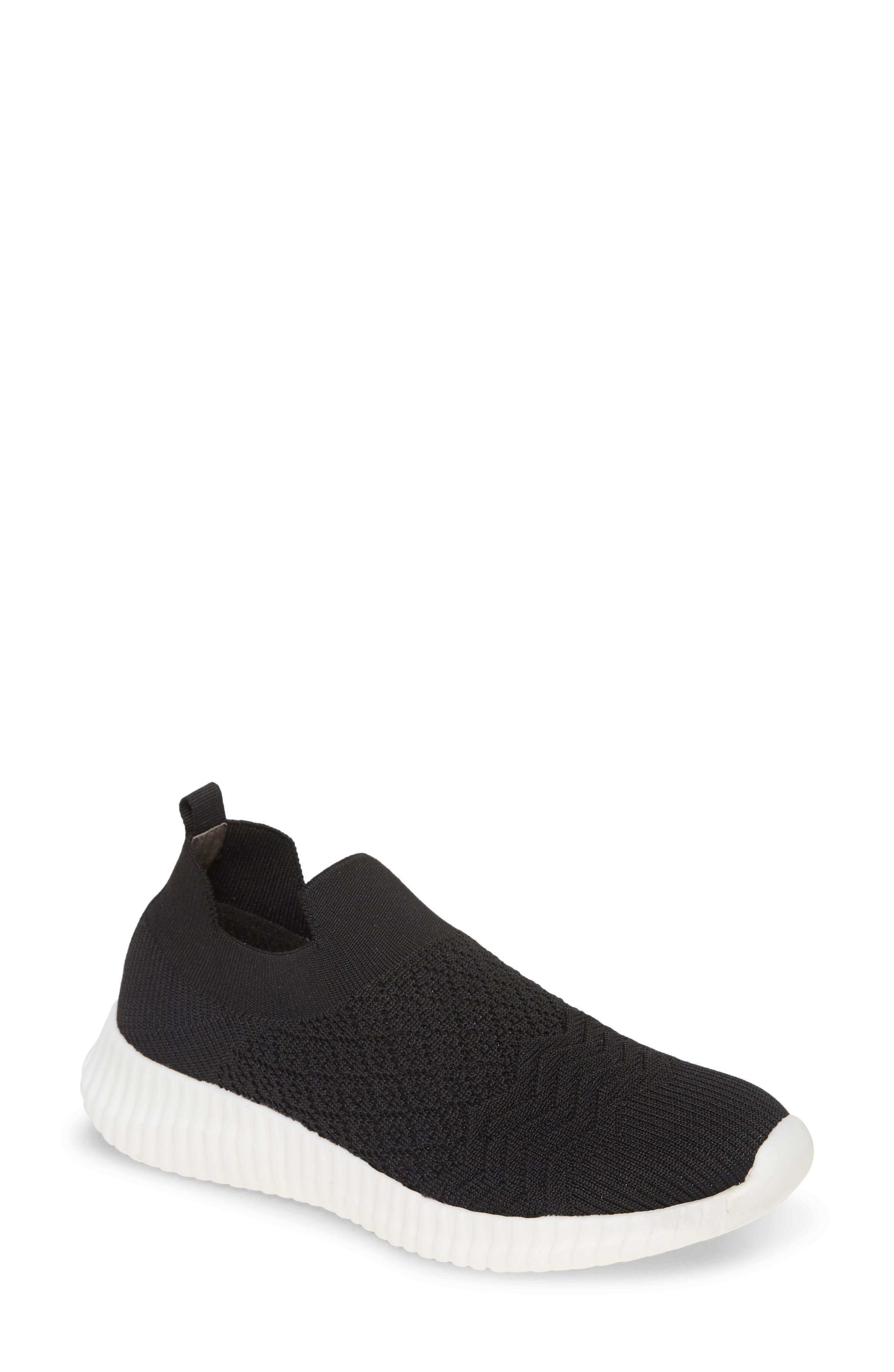David Tate Tiptop Knit Sneaker, Main, color, Black Stretch Fabric