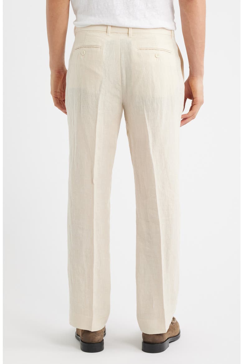 Flat Front Linen Chinos, Alternate, color, CREAM