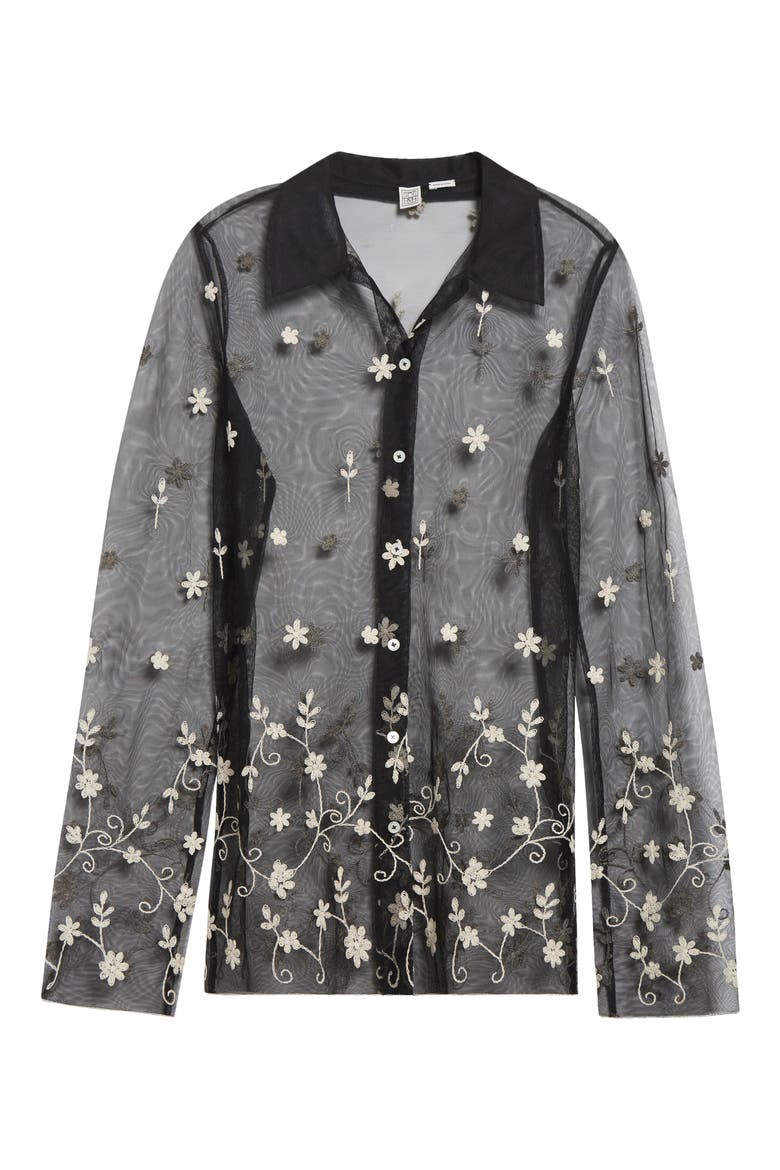 Floral Embroidered Tulle Shirt (Women) | Nordstrom