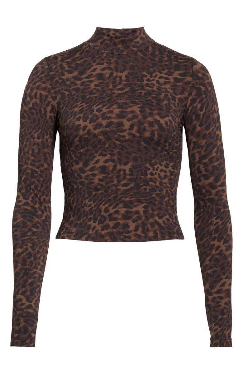 MPG Leopard Print Long Sleeve Top, Alternate, color, Caribou Leopard