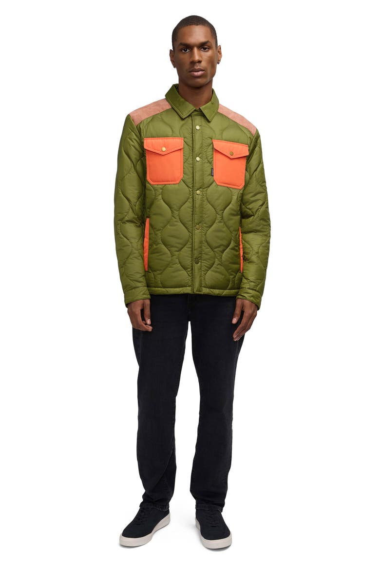 Ivik Quilted Shirt Jacket, Alternate, color, MOSS GREEN