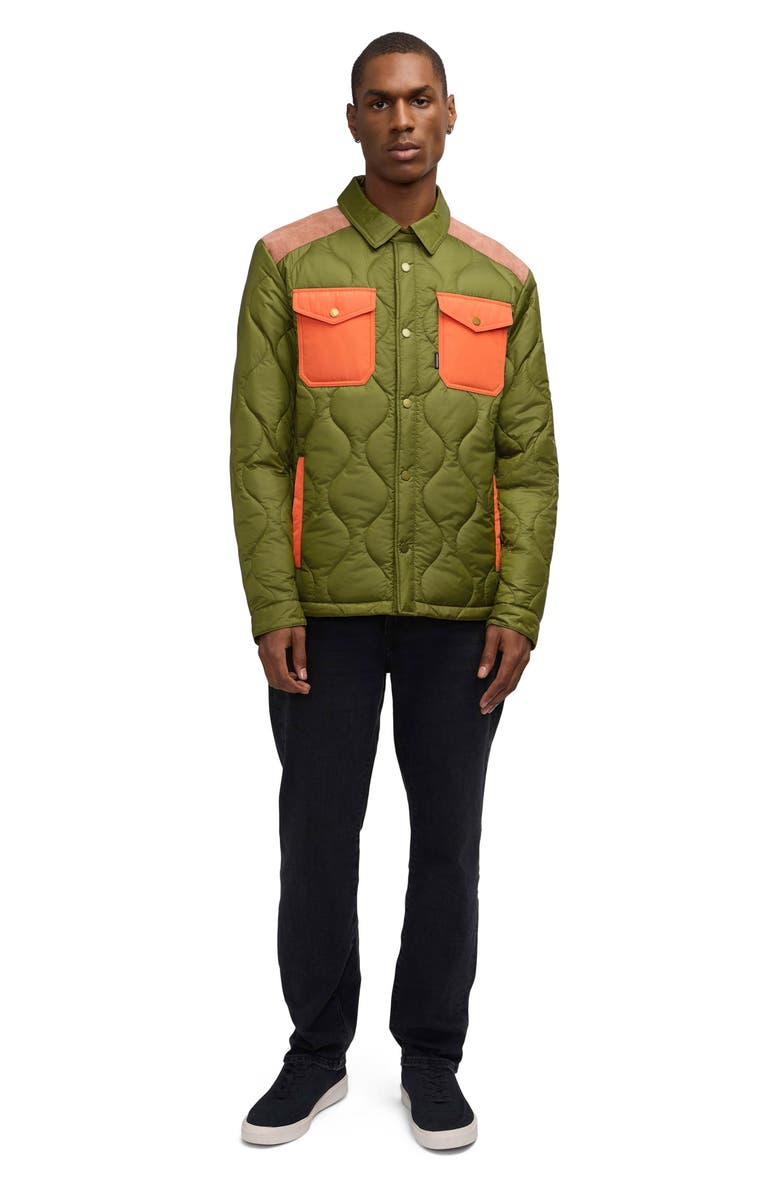 Scotch & Soda Ivik Quilted Shirt Jacket, Alternate, color, Moss Green