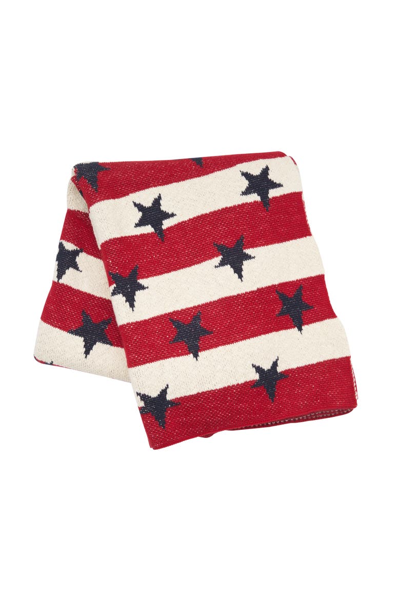 American Flag Stars and Stripes Throw Collection, Alternate, color, Red