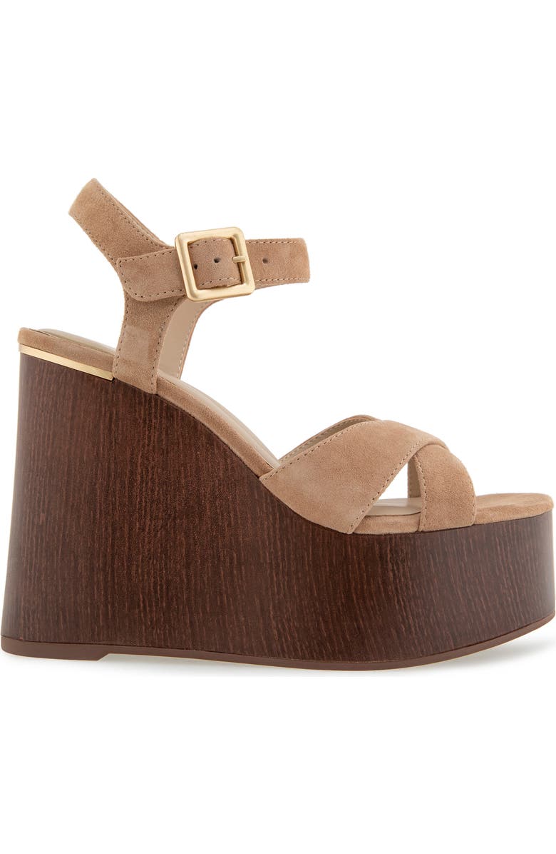 Kenneth Cole Taelyn Platform Wedge Sandal, Alternate, color, Sesame Suede