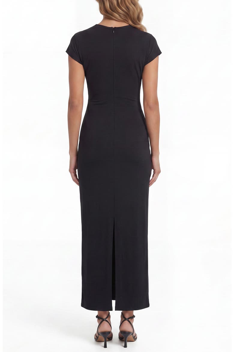 Maya Side Twist Maxi Dress, Alternate, color, BLACK.