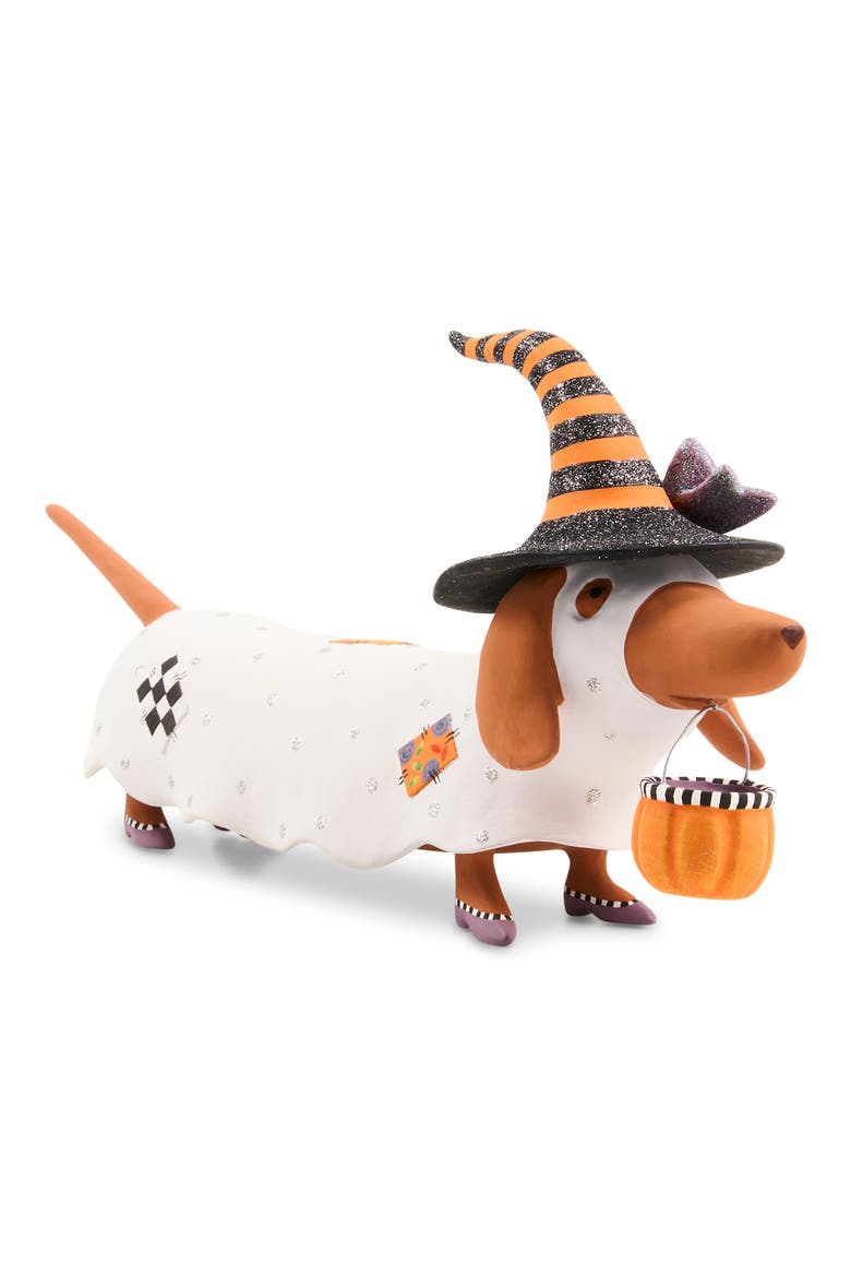 Patience Brewster Dottie Dachshund Halloween Ornament, Alternate, color, WHITE