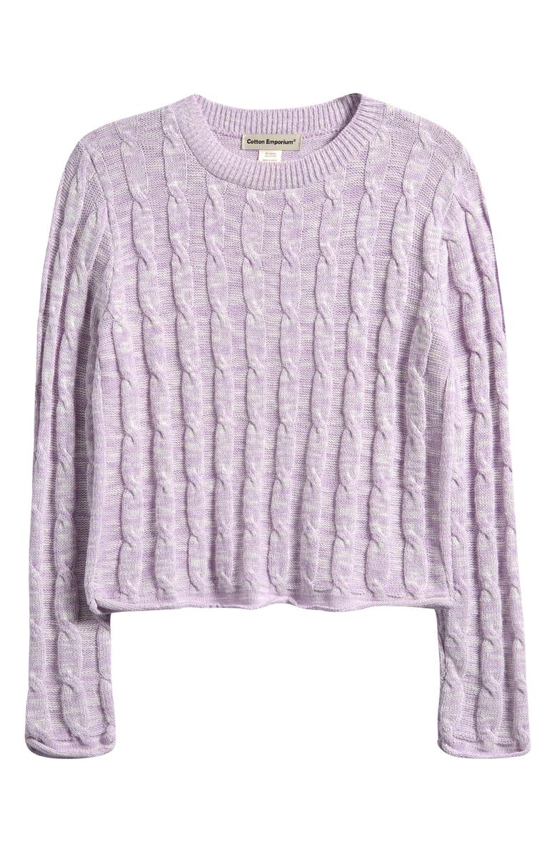 Cotton Emporium Kids' Cable Sweater, Main, color, Purple