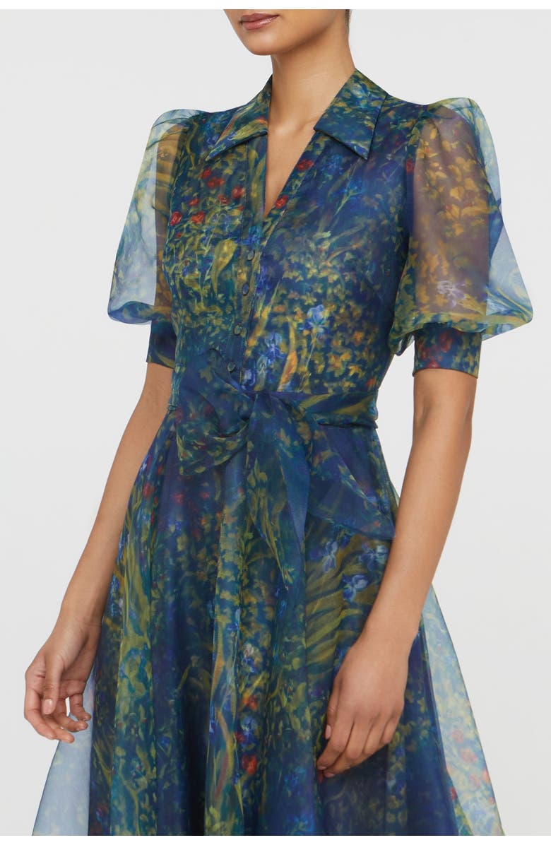 Theia Winnie Puff Sleeve Shirt Dress, Alternate, color, Herbarium