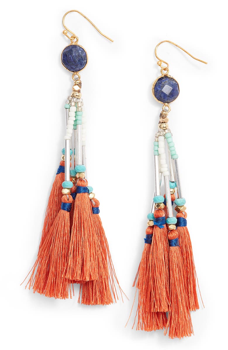 Nakamol Chicago Nakamol Design Tassel Drop Earrings, Main, color, 