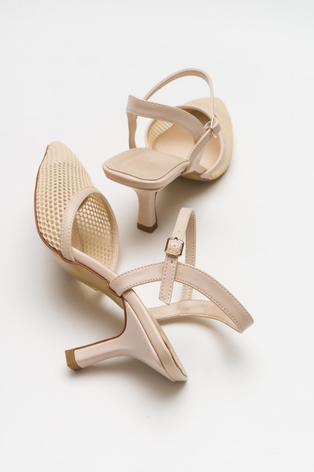 Chic Mesh Pointed Toe Pump, Alternate, color, Beige