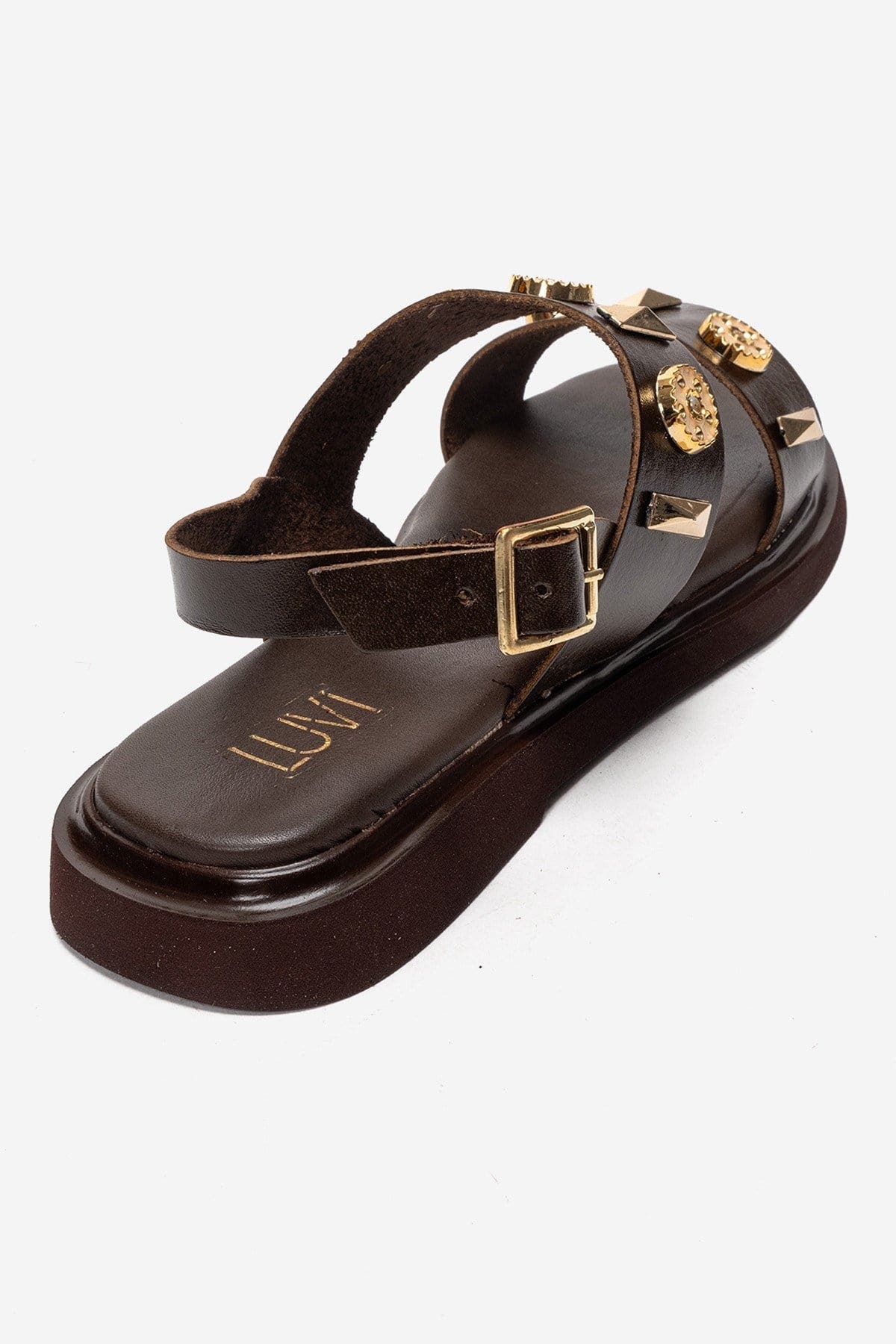 Forever & Always Shoes Libera Leather Sandal, Alternate, color, Brown