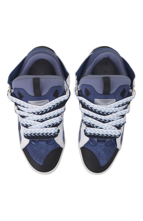 Lanvin Curb Leather Sneakers In Multi