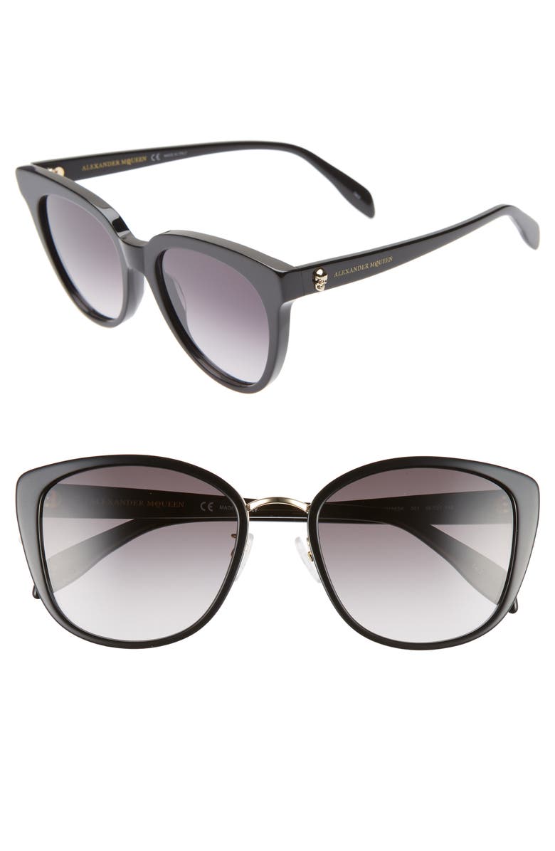 McQueen Alexander McQueen 56mm Gradient Round Sunglasses, Main, color,