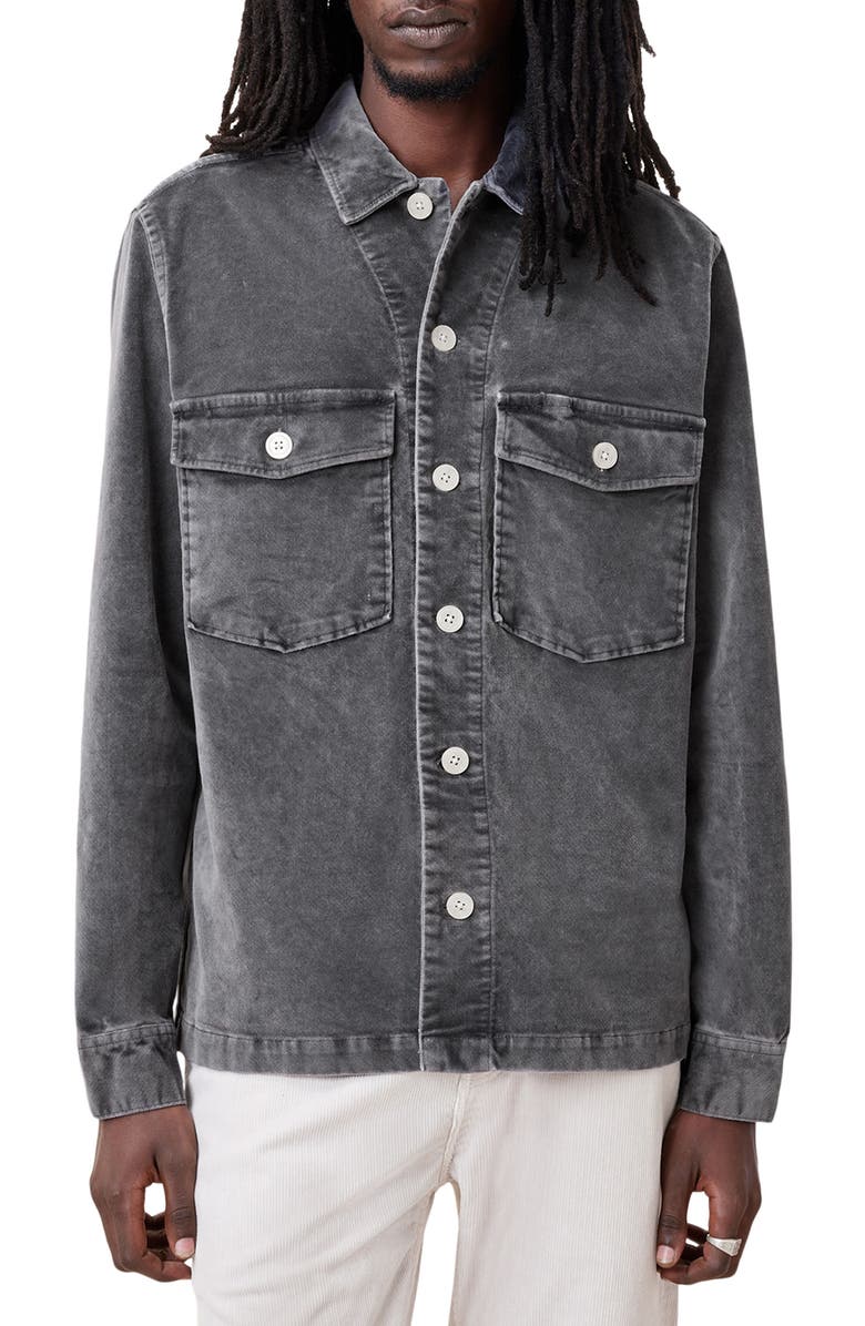 AllSaints Harrier Long Sleeve Cotton Button-Up Shirt, Main, color,