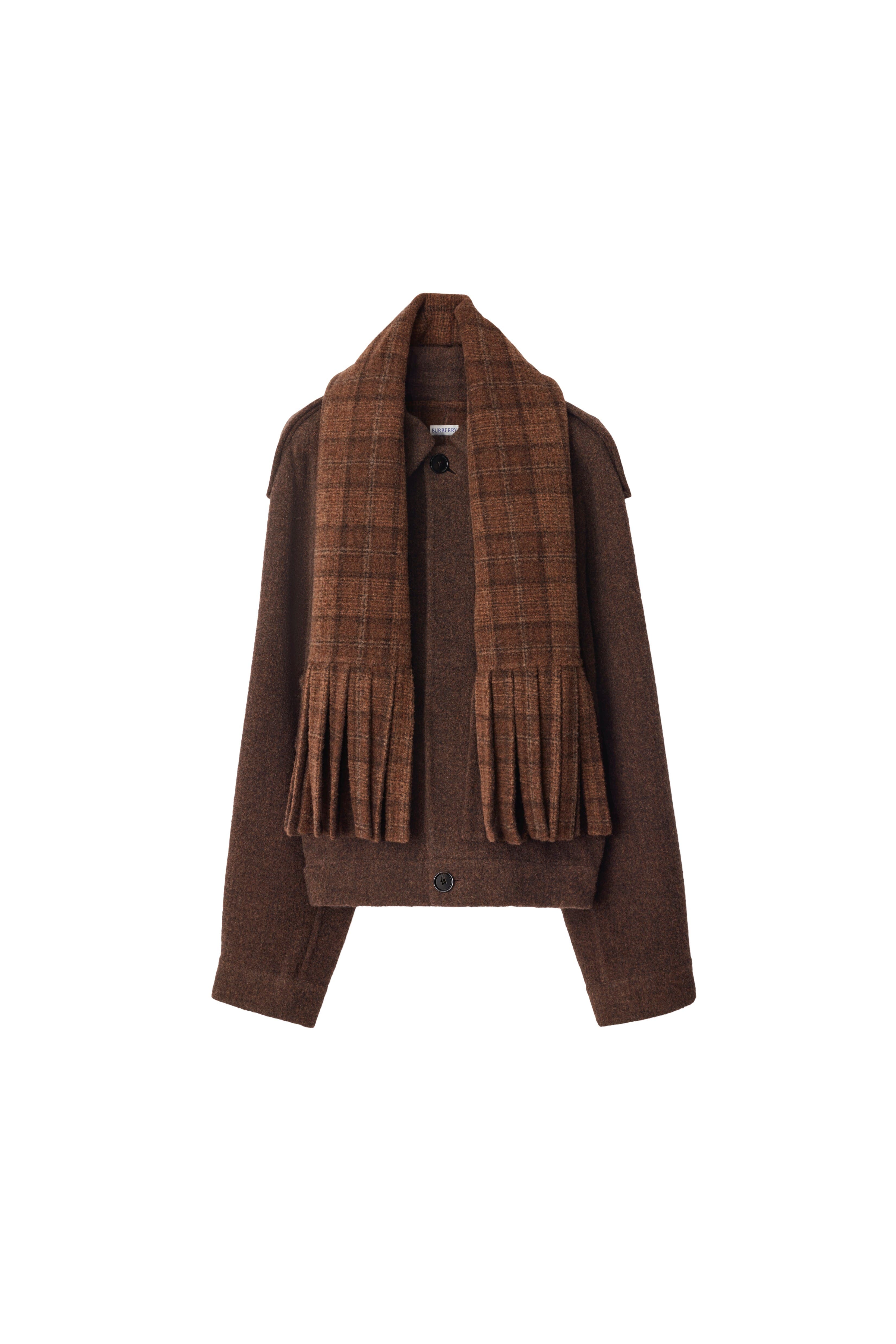 Detachable Scarf Wool Blend Jacket - image 2