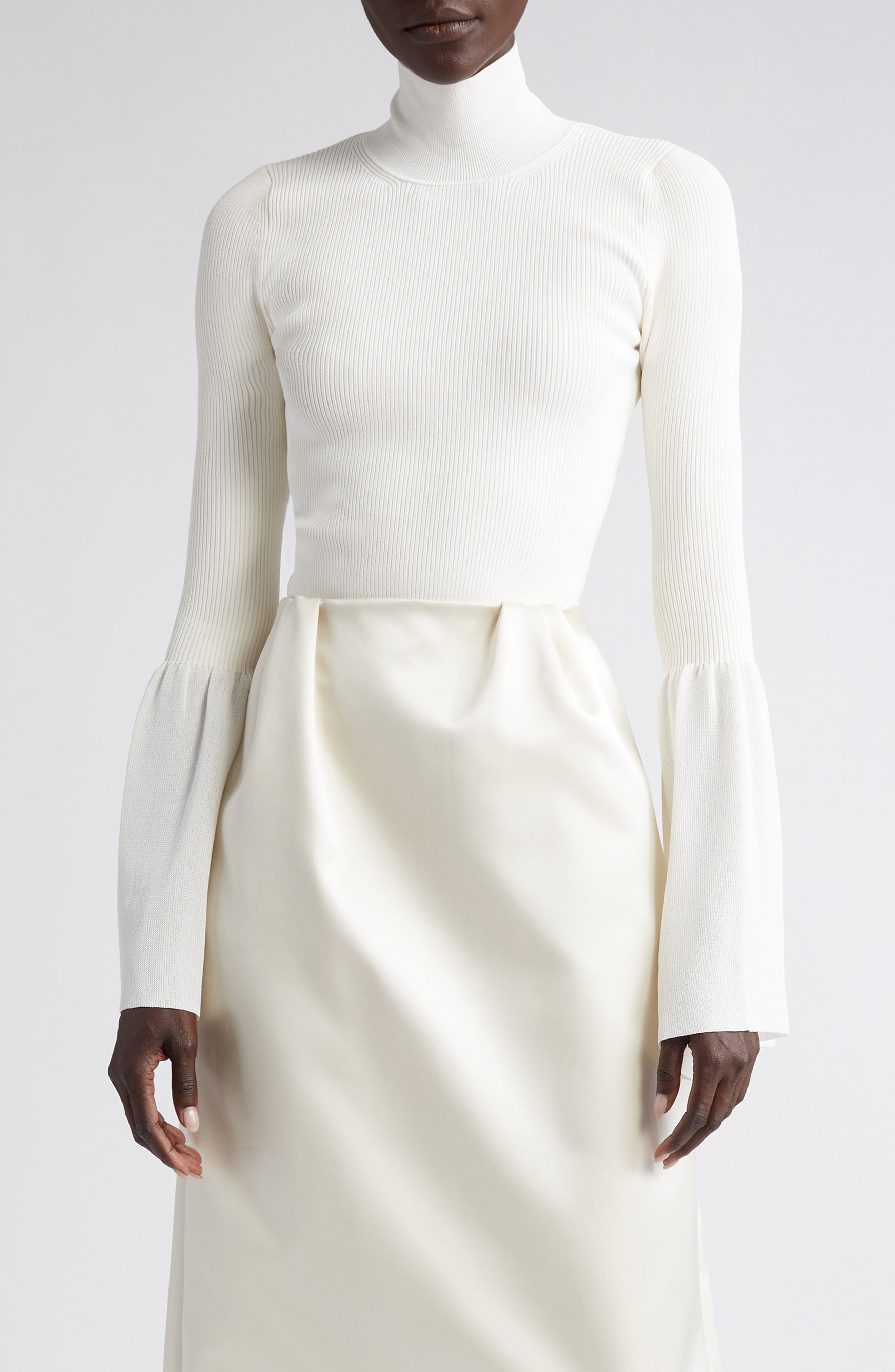 Altuzarra Dana Bell Sleeve Rib Turtleneck Sweater