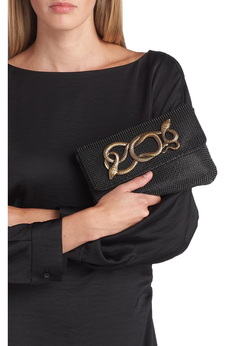 Whiting & Davis Serpent Mesh Clutch, Alternate, color,